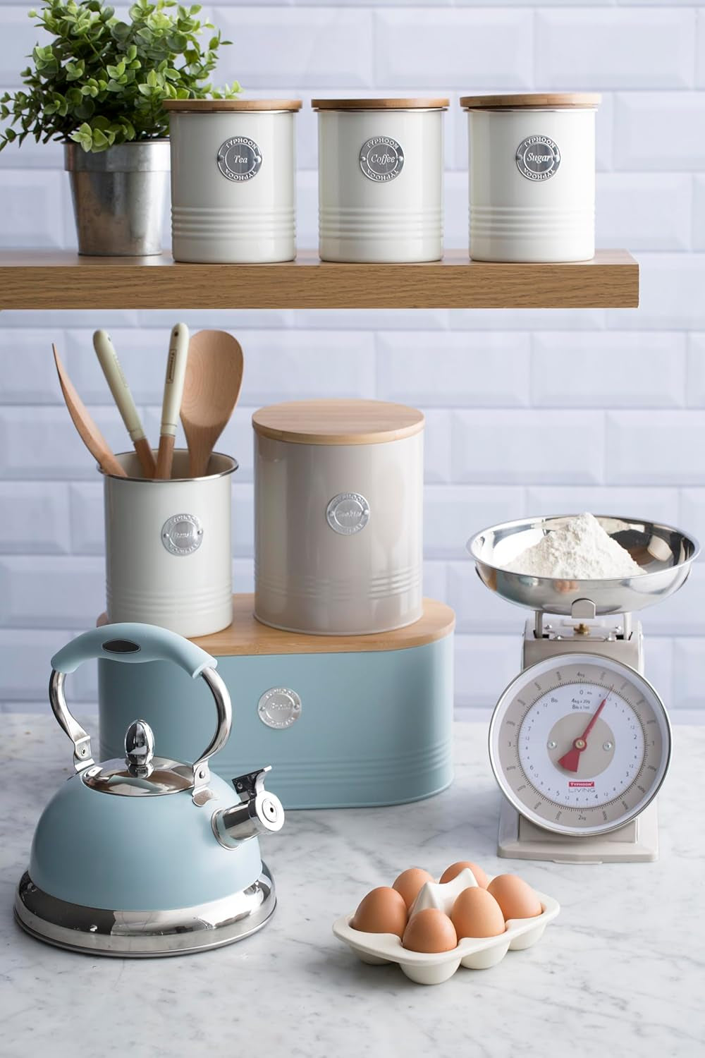 LIVING samling, sockerskål med lock | grädde pastell | förvaringsbox 1 L kök för socker | sockerbehållare av stål med lock | Bambu lufttäta förvaringsburkar med lock Naty Shop Food förvaringslådor