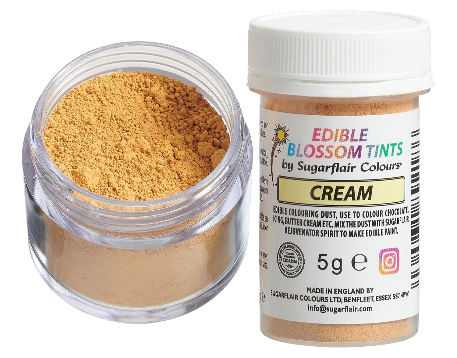 Sugarflair Blossom Tint Dust Cream Matfärgningspulver - Livsmedelsfärgpulver för tårtdekorering, sockerpasta, fondant, glasyr, choklad, smörkräm, macarons och mer - 5G