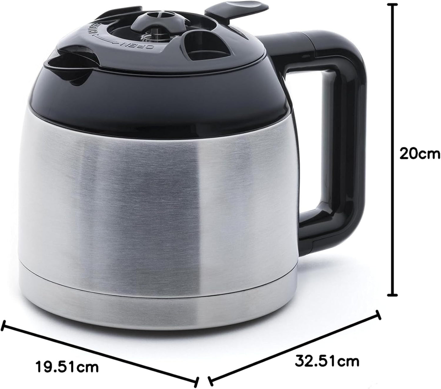 SYBF-CM025 Varmkaffebryggare, rostfritt stål, 1,2 liter, rostfritt stål