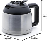SYBF-CM025 Varmkaffebryggare, rostfritt stål, 1,2 liter, rostfritt stål