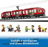 LEGO City spårvagn med station, presentidé för fordonsleksaksfans från 7 år, med 6 minifigurer och en ledarhund för rollspel, byggleksak 60423 Byggset Besuche den LEGO-Store