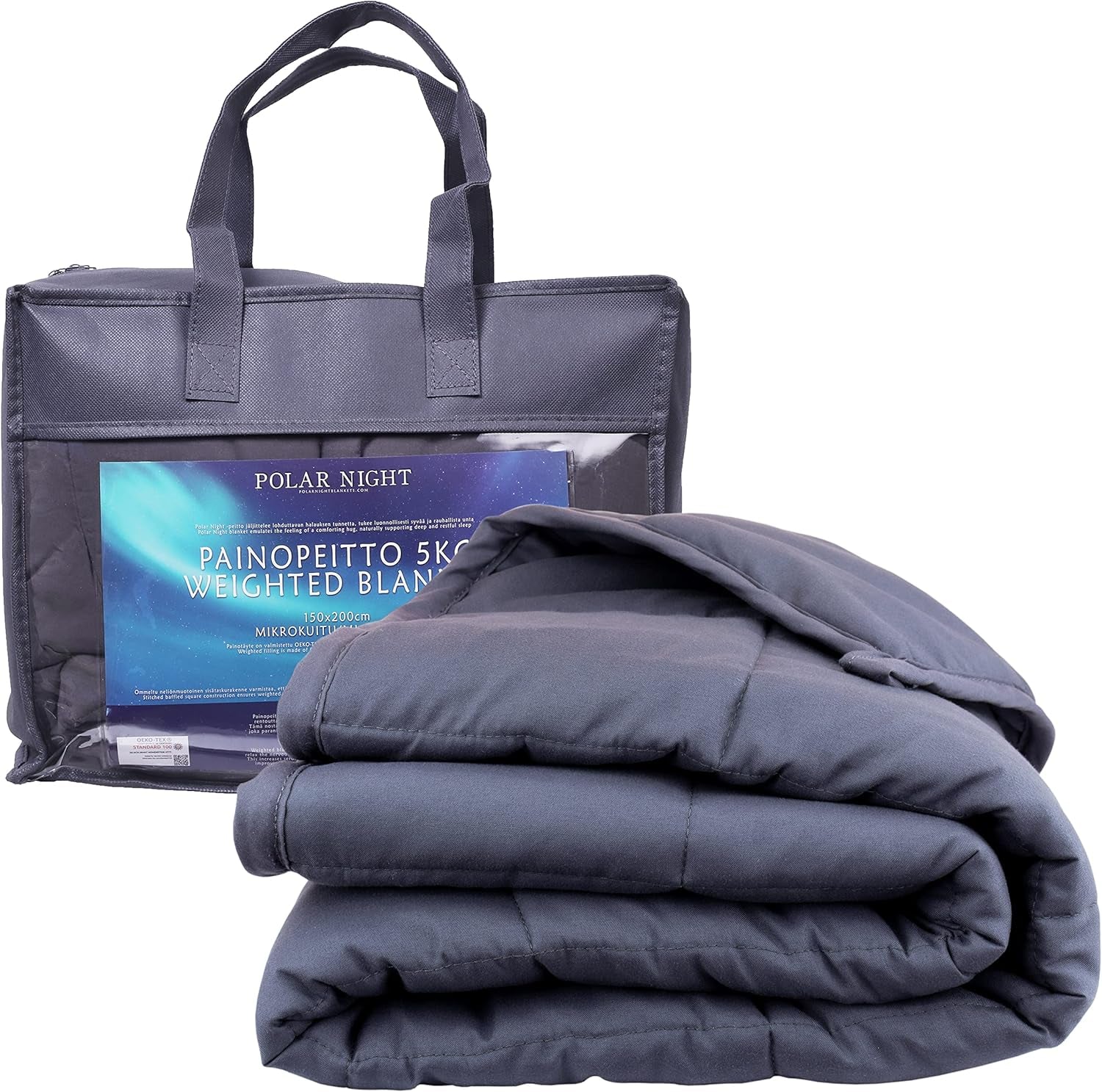 Polar Night tyngd filt för vuxna 150 X 200 Cm, 9 Kg - Tyngd filt för djup sömn, tung filt, terapifilt gjord av 100 % mikrofiber, avkopplande filt Oeko-Tex® 100 Täcken Standardsängar och filtar Polar Night 150 X 200 Kilogram 9.