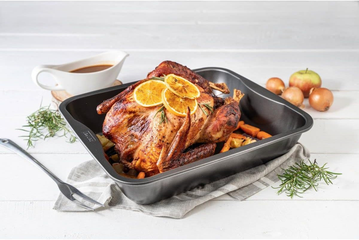 Zenker Xxl-Brat- Und Auslaufform (40 X 8 X 34 Cm) SPECIALMATlagning, Rechteckige Ofenform Mit Antihaftbeschichtung, Backblech Für Krosse Braten & Saftige Aufläufe (Farbe: Schwarz), Menge: 1 Stück Formar och plåtar för bakning Naty Shop