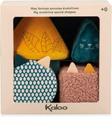 KALOO - Stimuli - 4 evolutionära former med ljud - Produkter för barn - Staplingslek - Hörsel- och greppförmåga - Från födseln, K227002 Babyleksaker Naty Shop