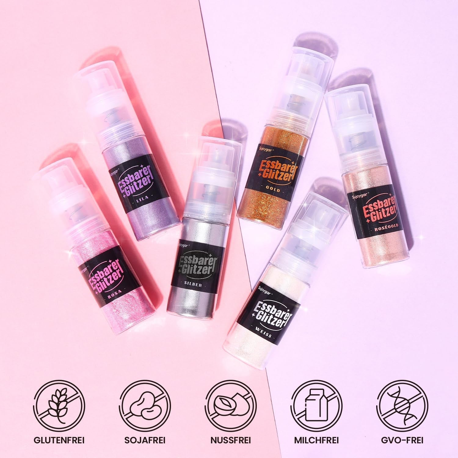 Ätbart Glitter - 10G, Rose Gold Drink Glitter, Ätbart Glitter Pulver, Matfärgningspulver, Guldpulver, Metalliskt Glitterpulver, Glitter Spray för Cocktails, Choklad, Kakor, Fondant