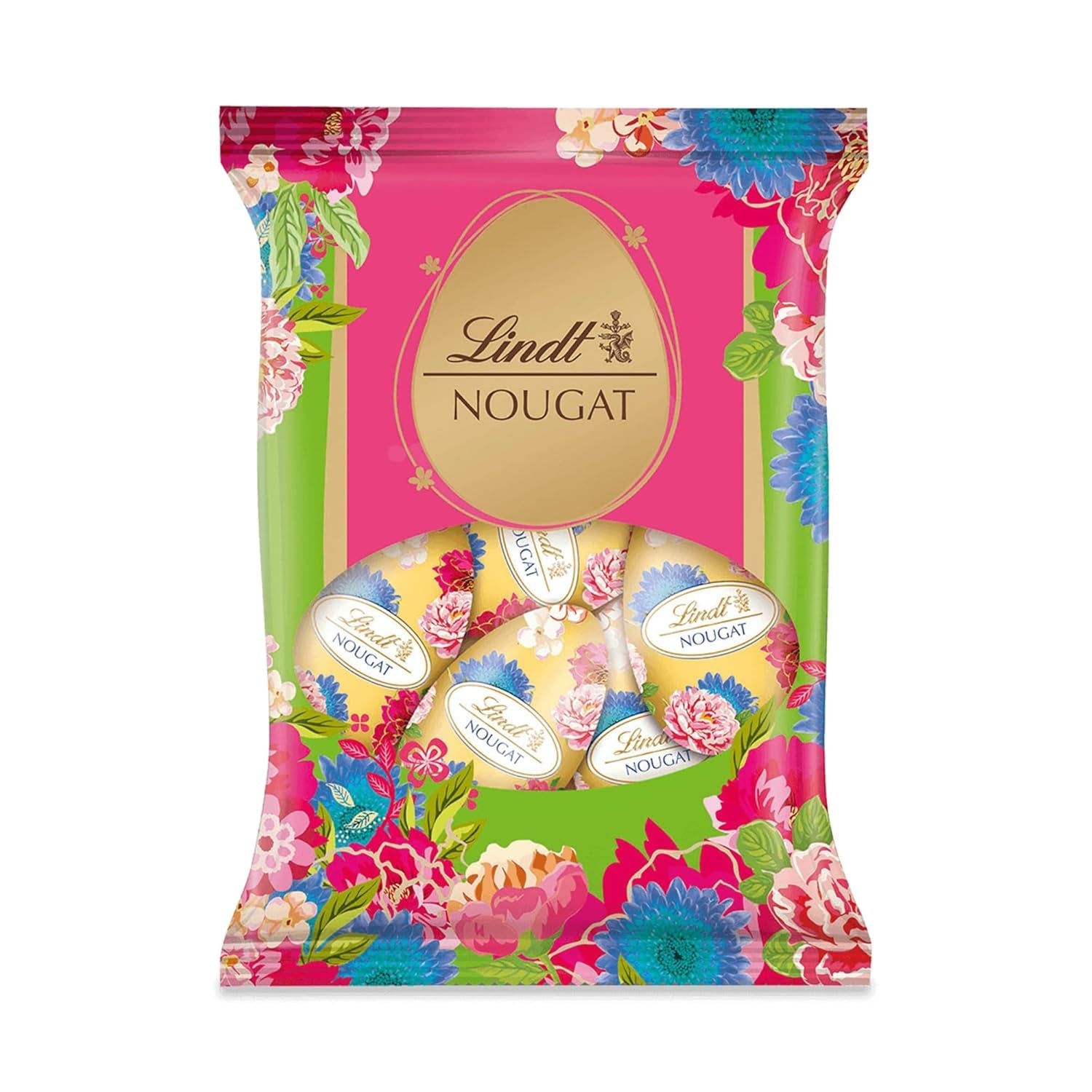 Ägg Lindt Nougat Edition Blomma 90g | Hasselnötsnougat i fin mjölkchoklad | Vårdesign påskägg | Påskchoklad | Chokladägg | Gåva av choklad | Presentidé