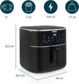 Princess Digital Hot Air Fryer - Variabel skålkapacitet - max 8 liter - 6 förinställda program Vitvaror Naty Shop