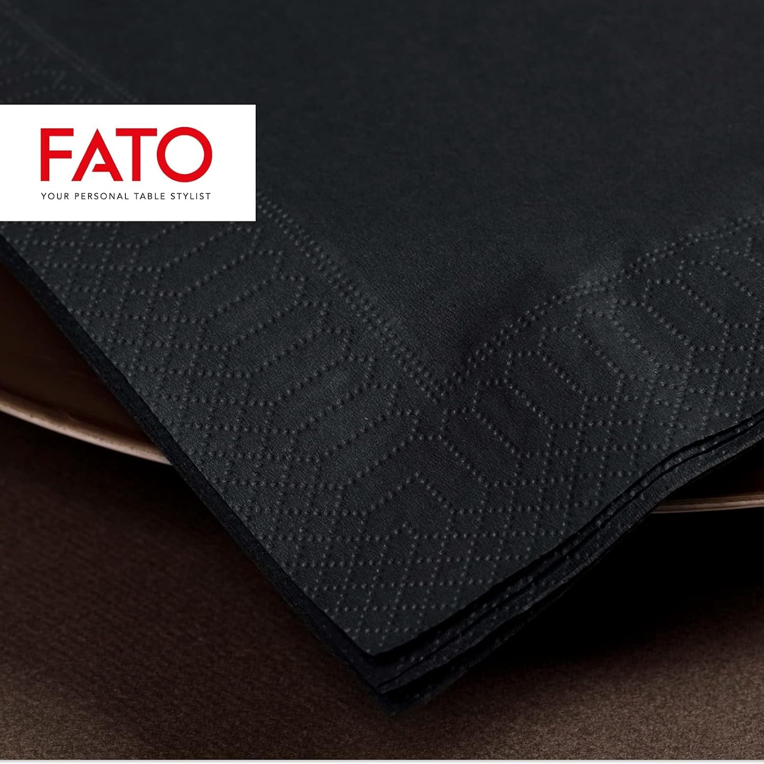 - Engångspappersservetter, idealiska för aptitretare och cocktails, förpackning med 100 servetter, storlek 24X24, 4-faldig, 2-lagers, svart färg, 100 % rent cellulosapapper, Fsc-certifierat
