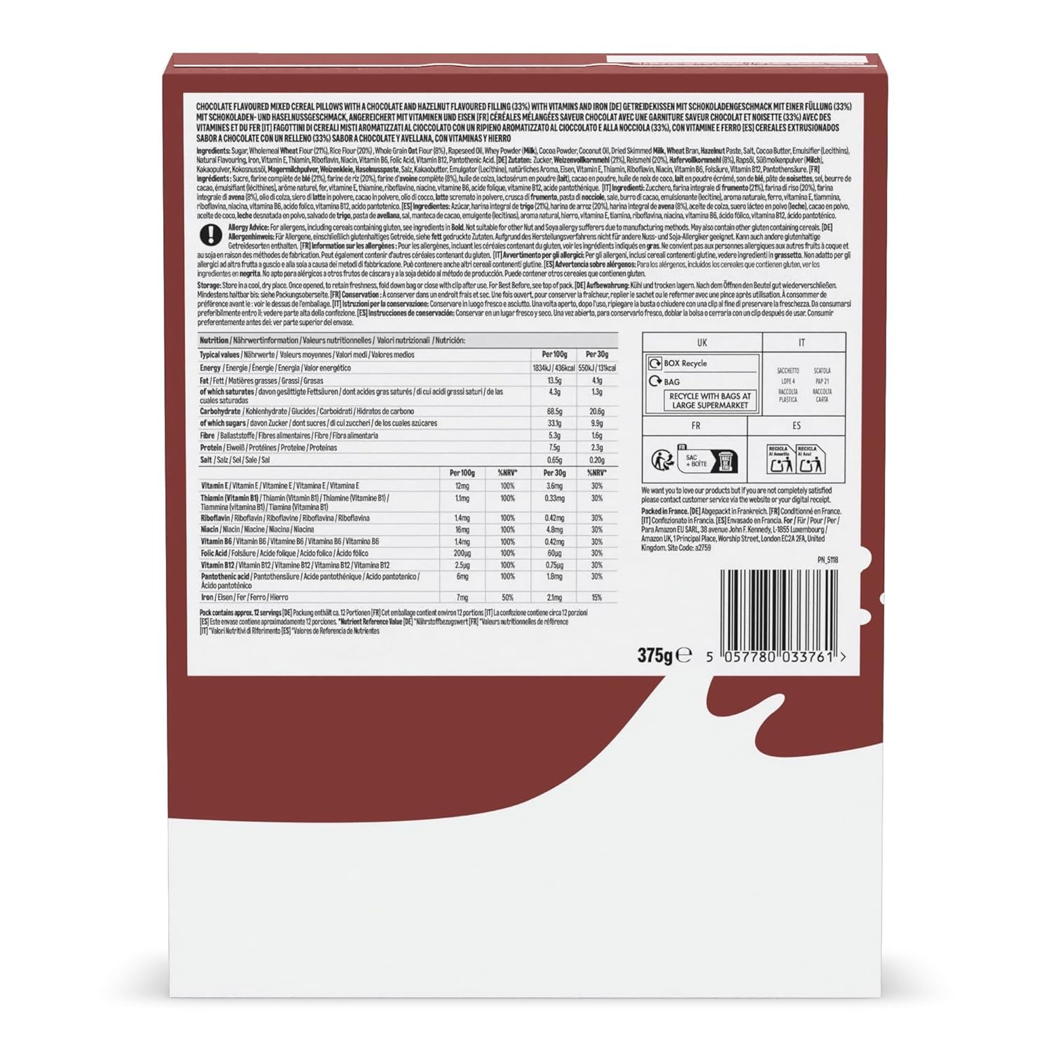 Chokladnötskudde från Amazon, 375g