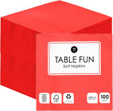 Table Kind 100 White Soft Napkins in Bulk, High Quality Napkins for Party, Catering and Daily Use, FSC, Sustainable and Recyclable, Made in EU | 2Ply | 33 cm