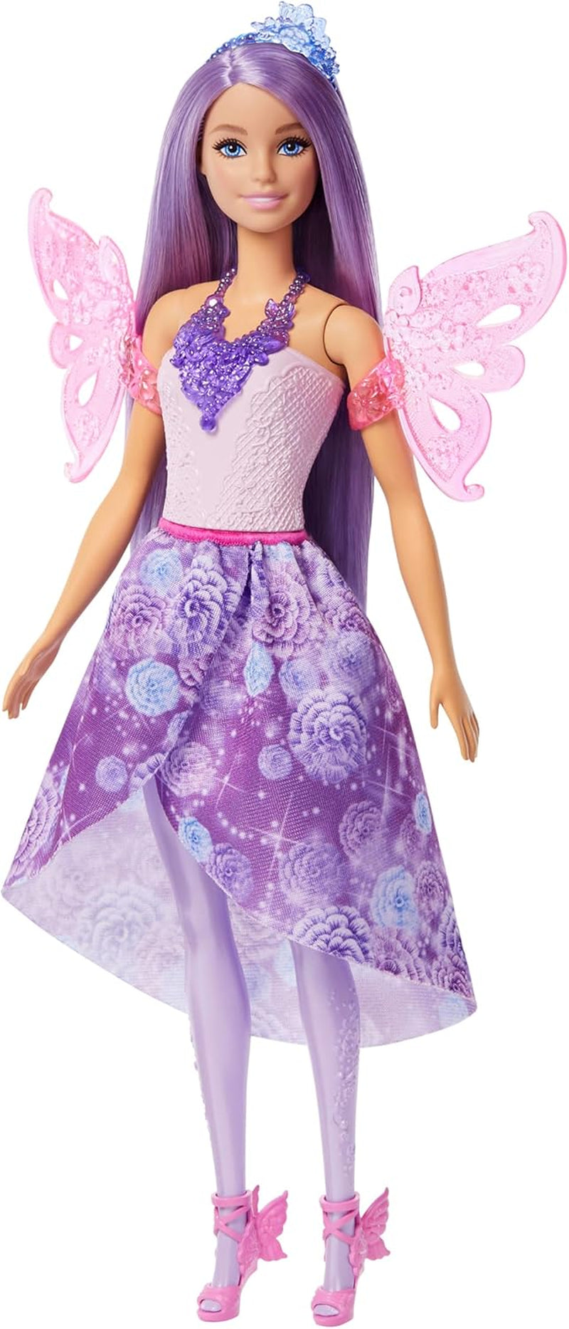 Barbie Doll 3-i-1 lekset med 8 tillbehör inklusive sjöjungfrusvans, Fairy Wings, kungliga halsband, skor och mer för 10+ olika utseenden, JCP74