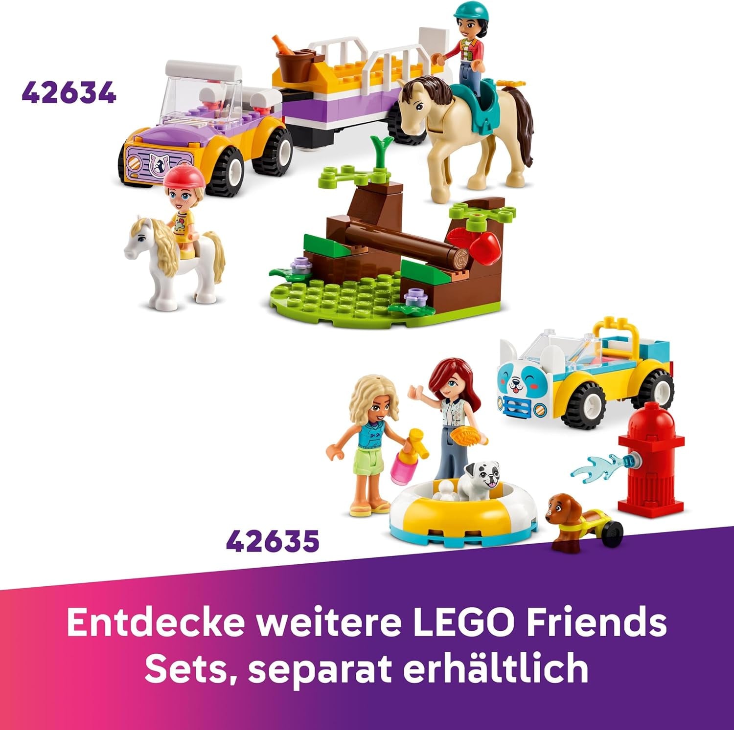 LEGO Friends Heartlake City Glassbil Låtsaslekset 2 figurer och en kanin Byggset 4 år gamla flickor Leksakskaraktär Minifigur Byggleksak 42644 Byggset Besuche den LEGO-Store