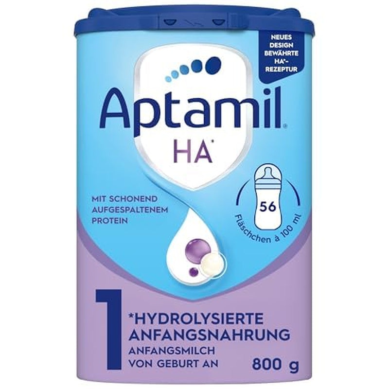 Aptamil HA 1 - Modersmjölksersättning från födseln, med DHA, laktosfri, palmoljefri, barnmat, mjölkpulver, 1 x 800 g