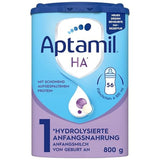 Aptamil HA 1 - Modersmjölksersättning från födseln, med DHA, laktosfri, palmoljefri, barnmat, mjölkpulver, 1 x 800 g