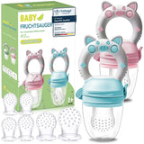 Babyfruktnappar, 2-pack fruktnappar för bebisar 3 månader upp uppgraderad version 2023, fyllbara nappar, grötnappar, fruktnappar för bebisar, BPA-fria, 8 silikonnappar i 3 storlekar