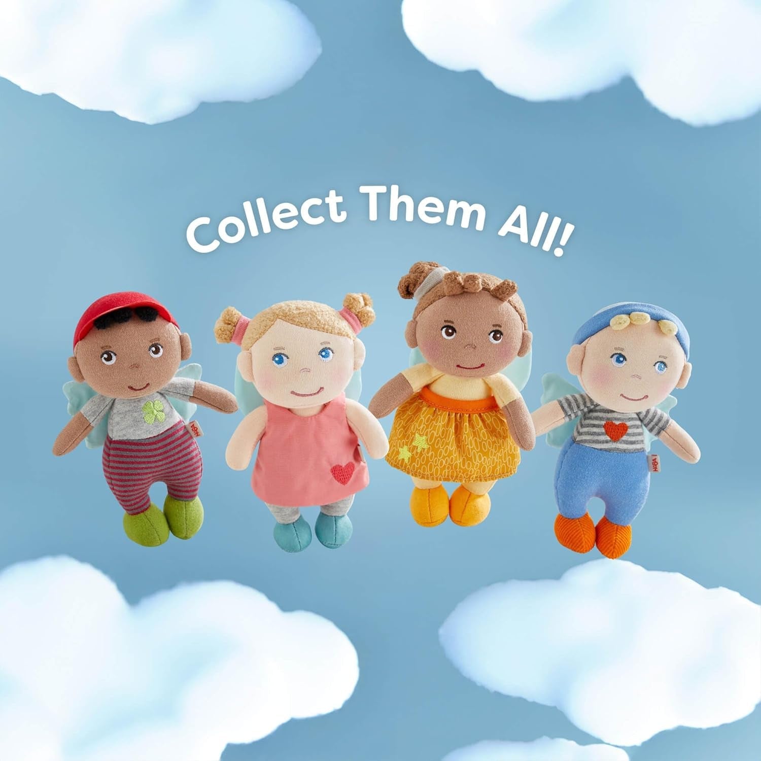 HABA Guardian Angel Lore - Fluffig textildocka (15 cm), perfekt välkomstpresent för spädbarn och småbarn - Tvättbar i 30 °C - 2011870001