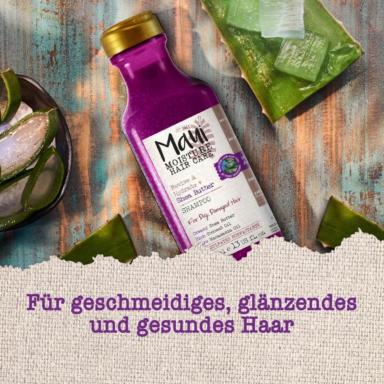 Maui Moisture Revive & Hydrate + Sheasmör, schampo eller balsam, 385 ml dusch & bad Naty Shop