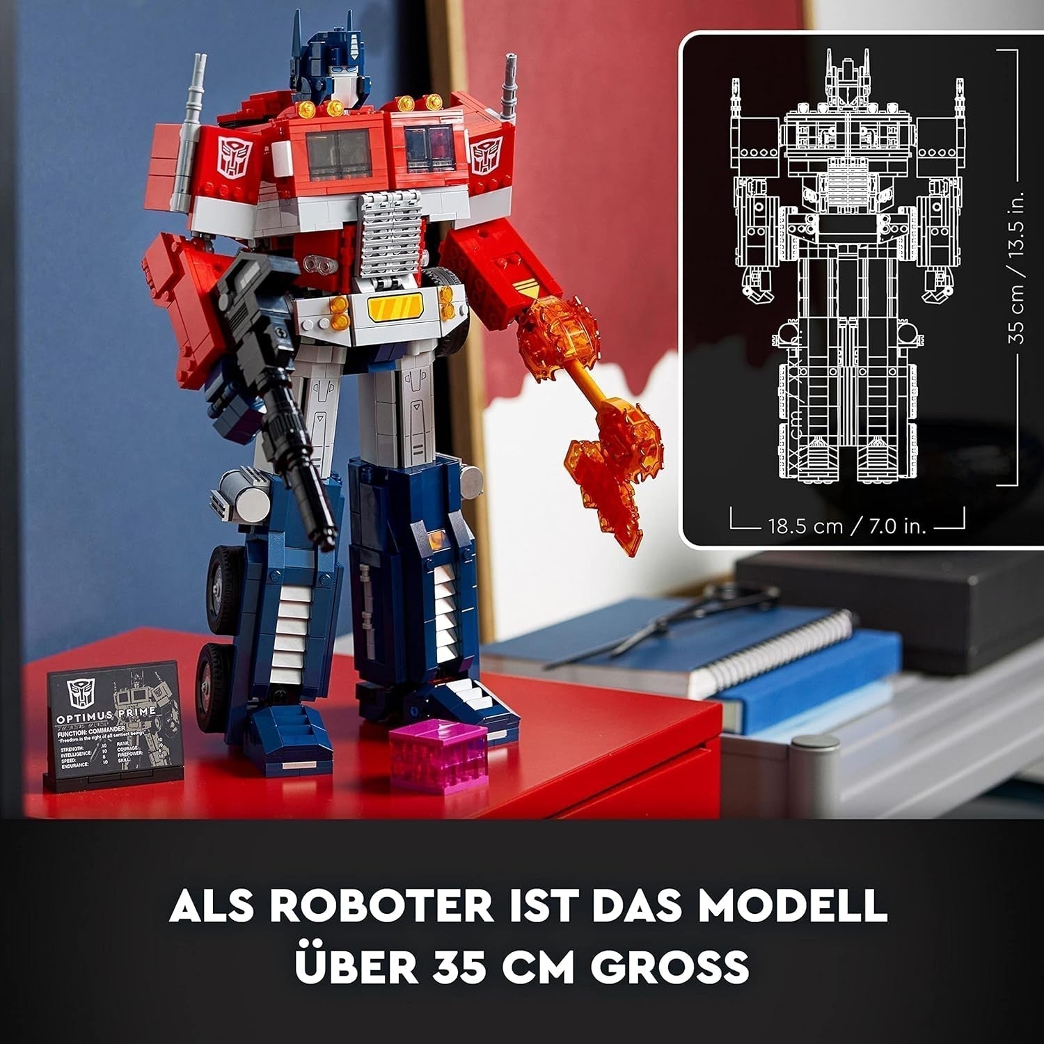 LEGO 10302 Ikoner Optimus Prime Set, 2-i-1 robotfigur och modelllastbil, Transformers Toy Model Kit för vuxna, födelsedags- eller julklapp för män, kvinnor, henne och honom Byggset Besuche den LEGO-Store