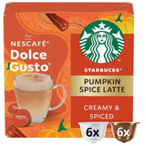 STARBUCKS Pumpkin Spice Latte av Nescafé Dolce Gusto, Dunkle Röstung, Kaffeekapseln 6 x 12 (72 Kapseln)