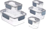 Amazon Basics Tritan keep-fresh burk med förslutning, 11-pack, (11 lådor + 11 lock), klara matförvaringslådor Naty Shop Pack om 10