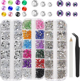 5820 Stück Strasssteine ​​Nägel, Glitzersteine ​​Nägel Und Halbrunde Perlen, AB Kristall Rhinestones, Flatback Nagel Steine ​​Mit Pinzette Und Stift Für Nagel/Diy (Mehrere Größen Und Farben)