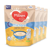 Mjölkgröt Milupa Gentle Start - Spannmål för bebisar utan gluten, utan palmolja - Utan konserveringsmedel och färgämnen - Från 5 månader - 4 x 400 g