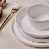Karaca Stream Bone Bomo 12-personers servisset Elegant fyrkantigt set Elegant vit porslinsservis