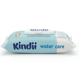 Kindii Water Care Wet Wipes - Aqua Baby Wipes - 100% Viskos, 99,9% Vatten, Grapefruktextrakt, Scarf Storlek 150x200, 100% biologiskt nedbrytbar, plastfria, rengöringsservetter för känslig hud