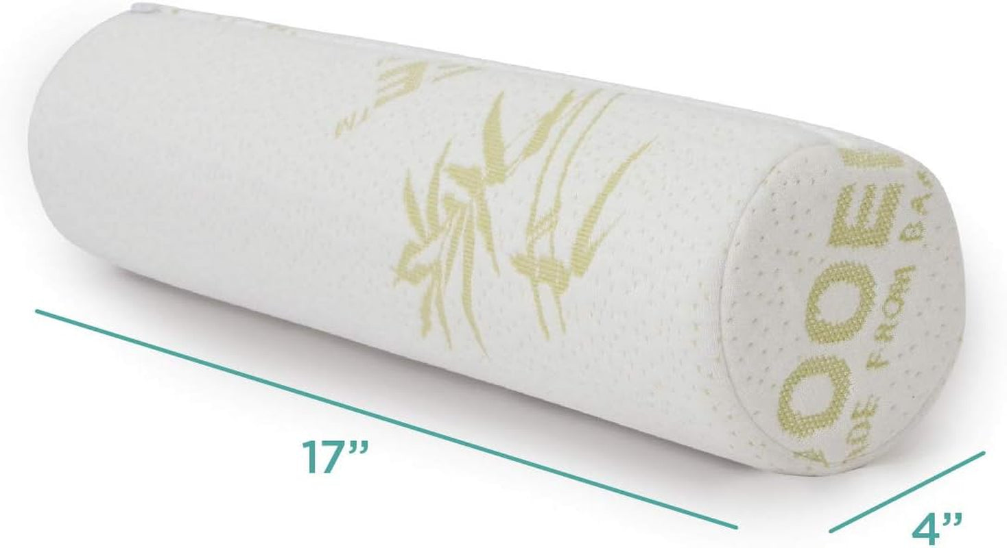 Milliard Visco Foam Neck Roll med tvättbart överdrag, Oeko-Tex Certified, Medium Hårdhet, 10X43cm, Perfekt för allergier, Resekudde, Rund Nackskudde, Positioneringsrulle, Knärulle Cervikala ortopediska kuddar Naty Shop
