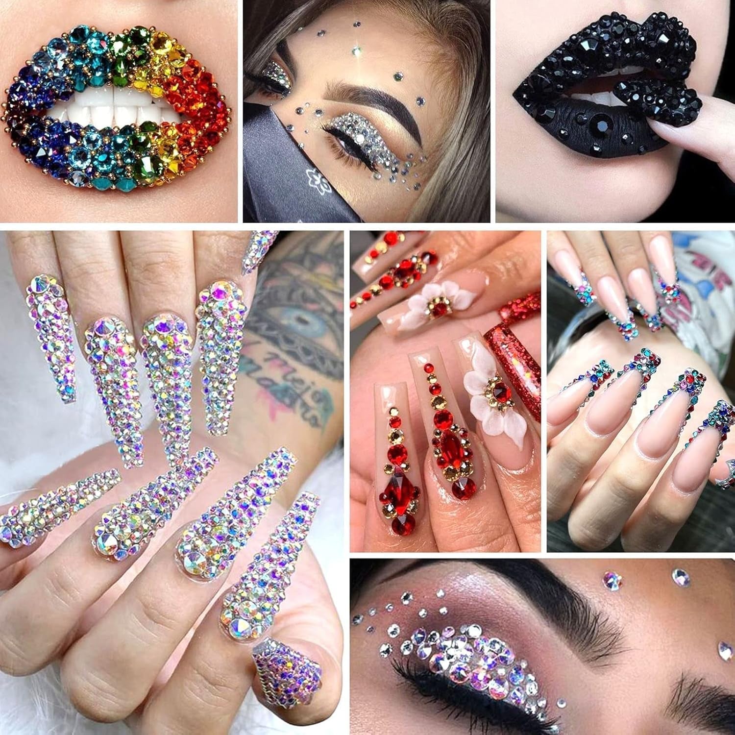 4200 bitar Nail Art Strass, 36 färger Glitterstenar, Nageldekorationer Stenar för Nail Art Accessoarer och Strass Klarkristall med Strassurvalspincett och poängpenna