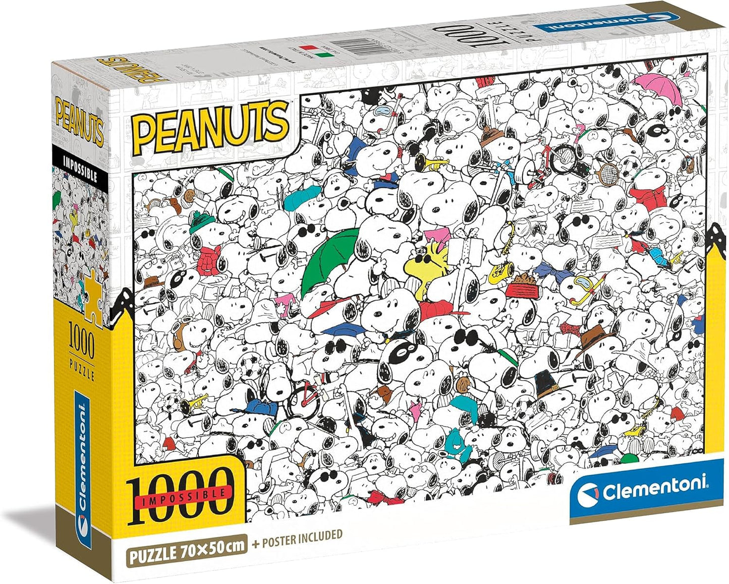 Clementoni - 39804 - Impossible Puzzle Peanuts - 1000 pusselbitar för vuxna och 14-åringar, skicklighetsspel för hela familjen Pussel Naty Shop Standardtitel