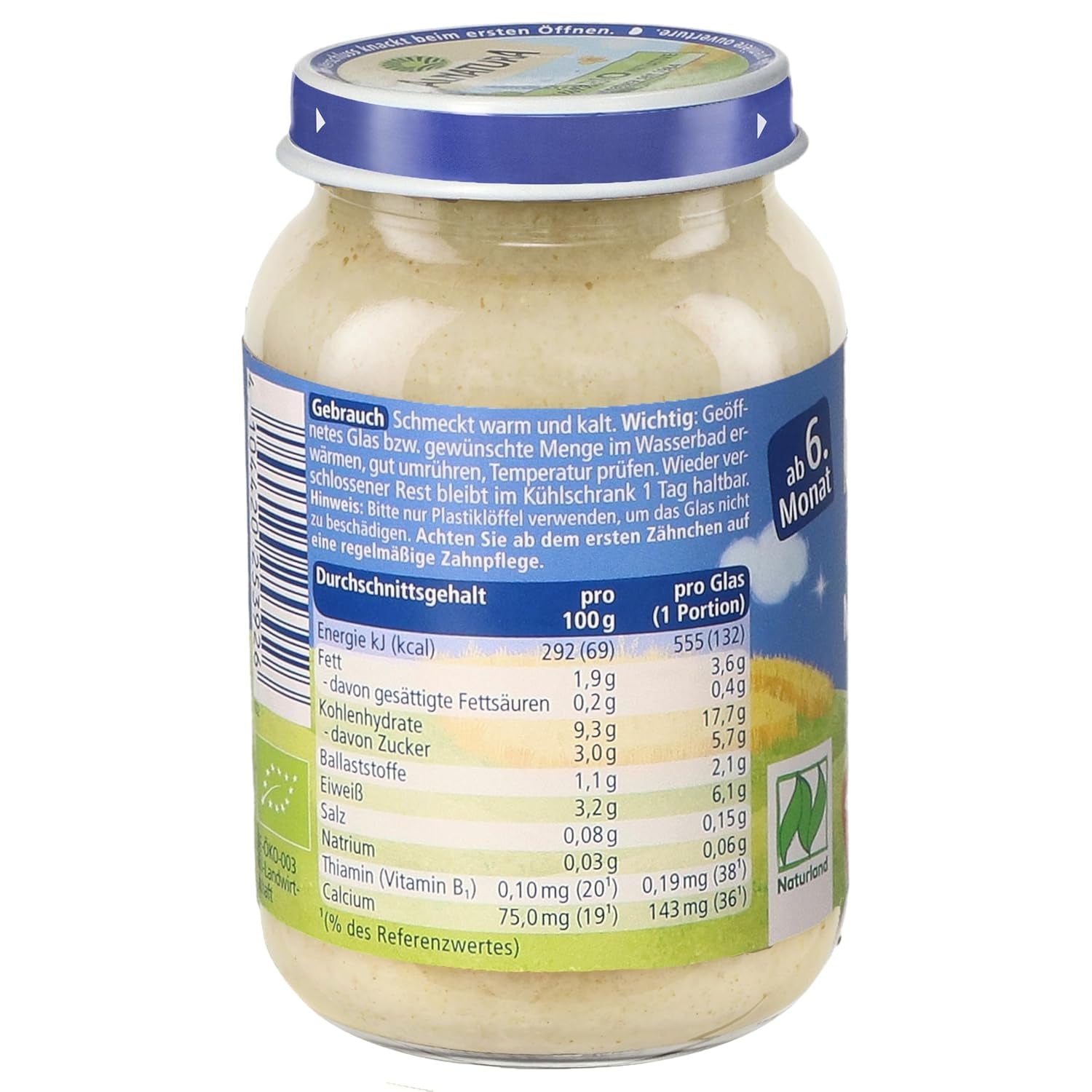 Naturland flerkornsgröt från 6 månader, 6 x 190 g