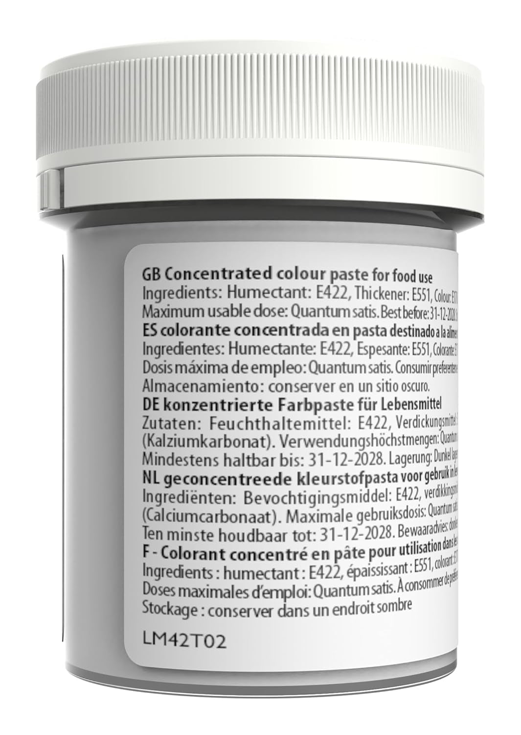 Matfärg Sugarflair Max Concentrated White Extra, högkoncentrerad karamellfärg för marsipan och fondant, pastafärgning Max Concentrate - 42 g