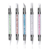 Qufiiry 5PCS Silikon Nagel Pinsel, Gel Schnitzen Pinsel, Silikon-Modellier Pinsel Set, Doppel Köpfe DIY Maniküre Werkzeug