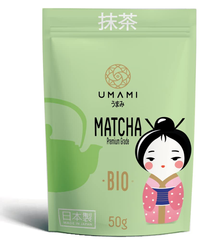 Matcha Umami Bio Green Tea Powder - premiumkvalitet, odlat i Uji, Kyoto (Japan) Från ekologiskt jordbruk. 50 g