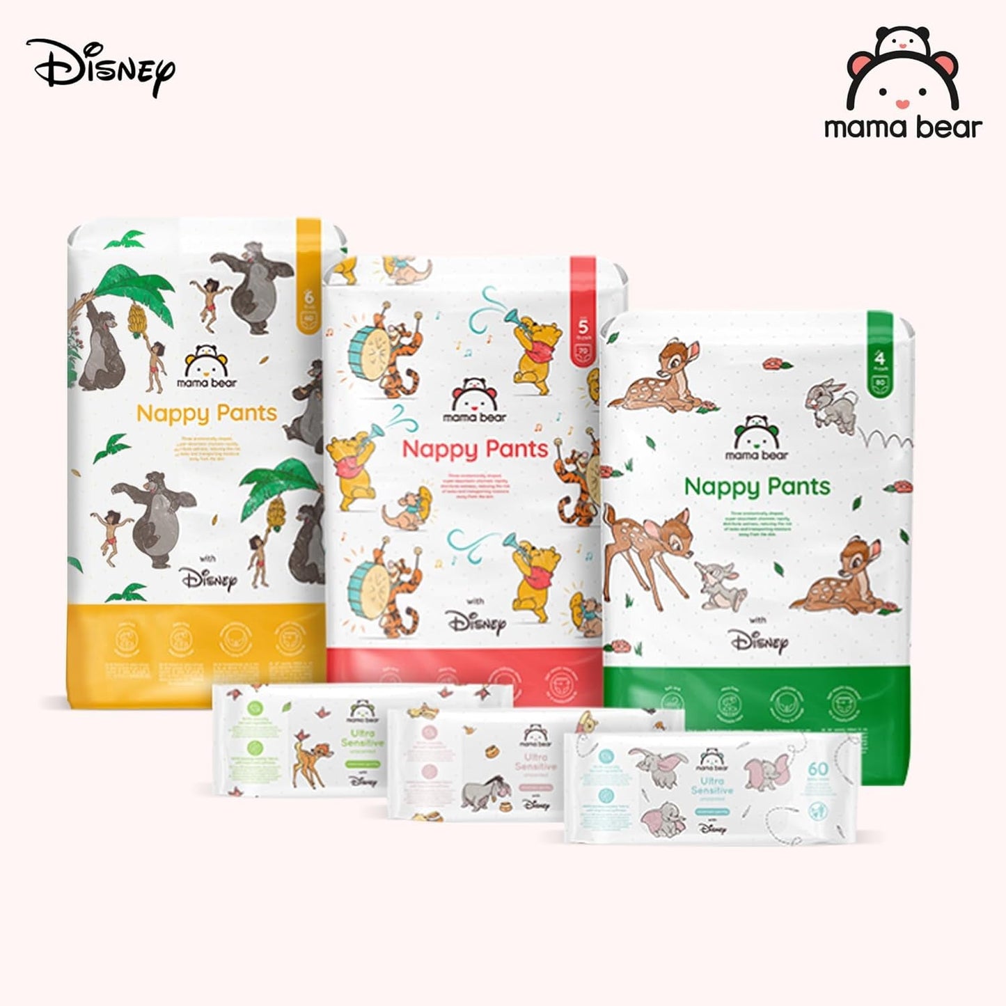 Amazon-märke: Mama Bear Disney-blöjor, storlek 5 (12-17 kg) - Månadslåda, vit, 140 stycken (2 förpackningar om 70)