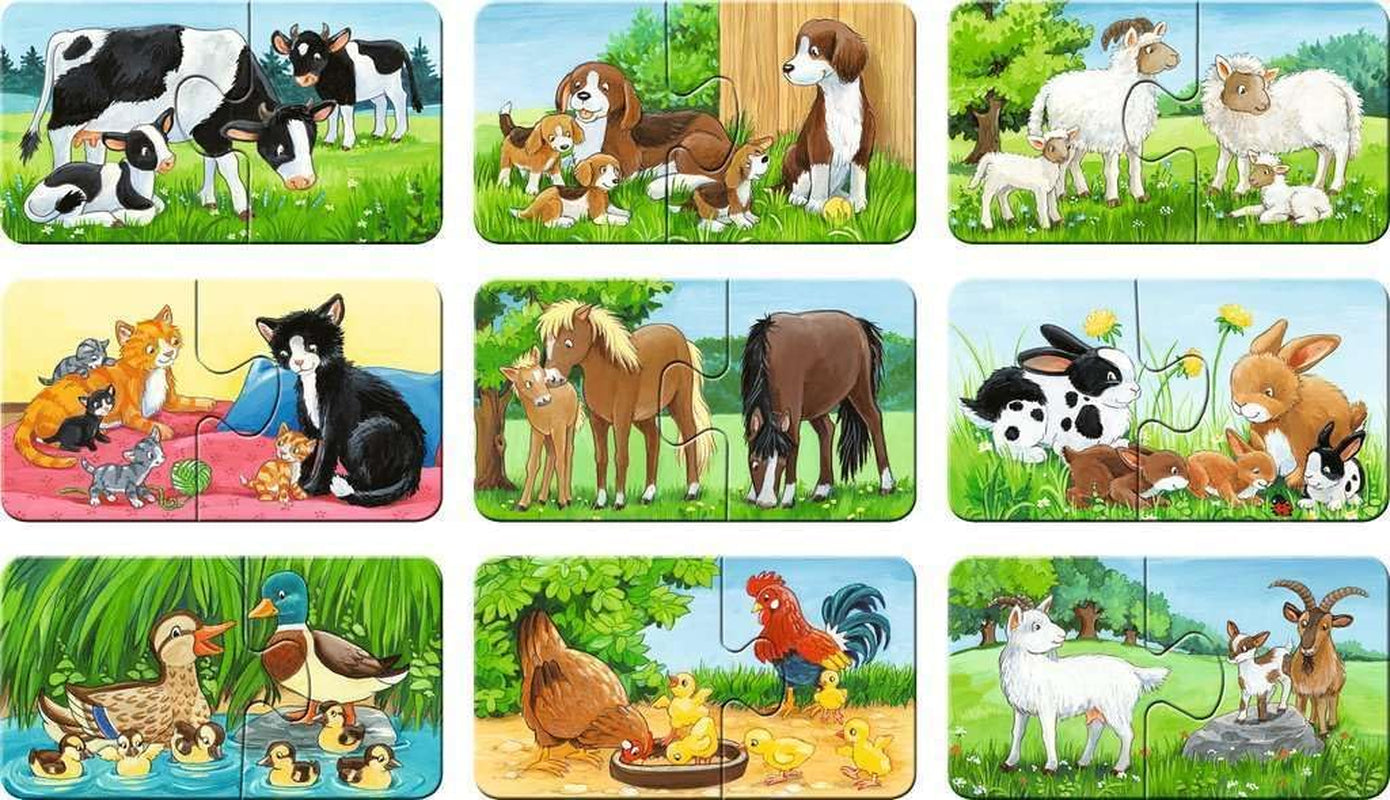 Ravensburger Pussel för barn - 05072 Husdjursfamiljer - Mitt första 9X2-pussel - Pussel för 2-åringar Pussel Naty Shop