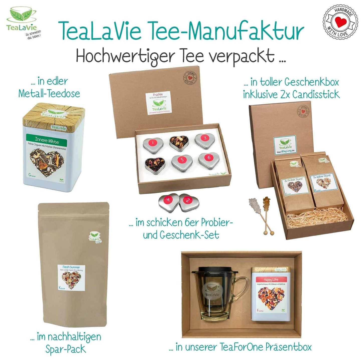 Tealavie presentuppsättning med 6 fruktteer (60g) Provset presentförpackning Tack presentidéer för kvinnliga kollegor Mors dag 2024