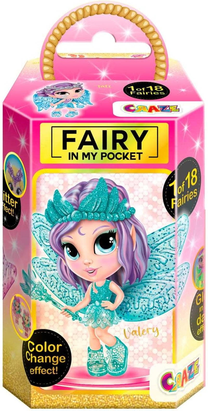 CRAZE Fairy in My Pocket | Fairy docka med vingar, samlarobjekt fairy leksak med specialeffekter som glitter, glöd i mörkret och färgbyte Dolls Naty Shop