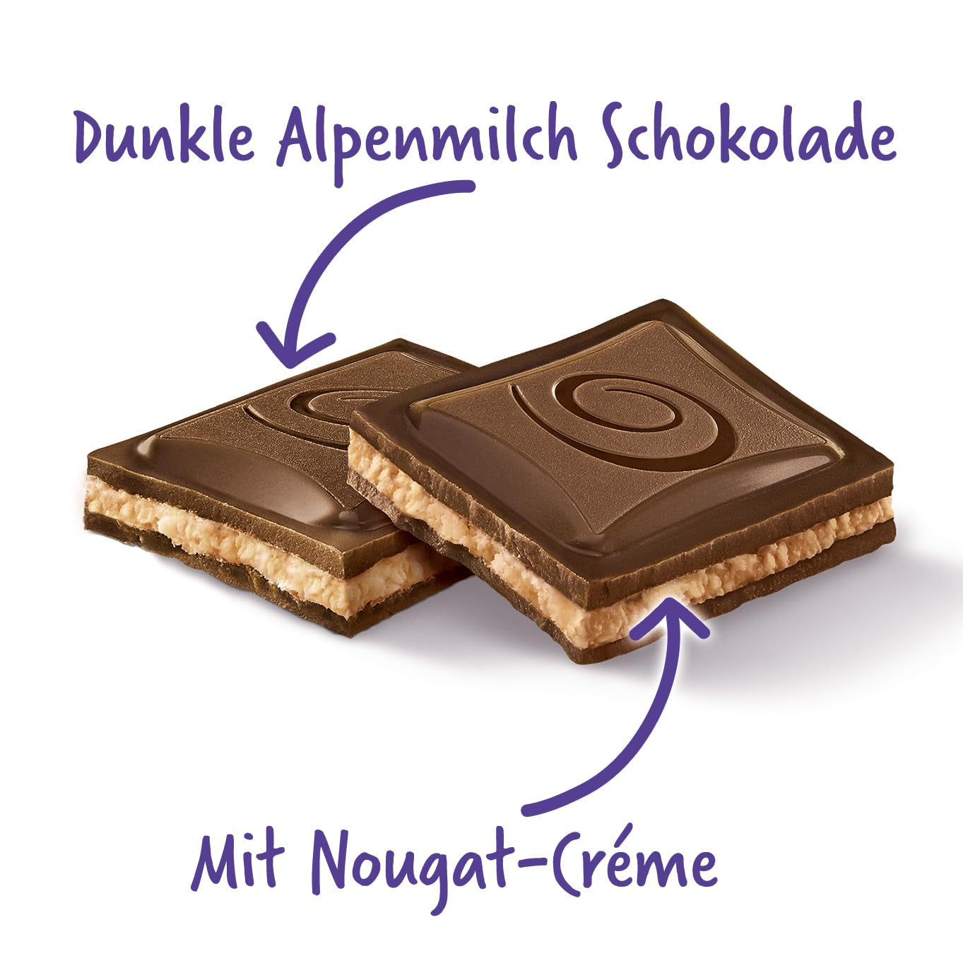 Milka Black Milk – Alpin svart choklad med mjölk och krämig nougatfyllning – 85g
