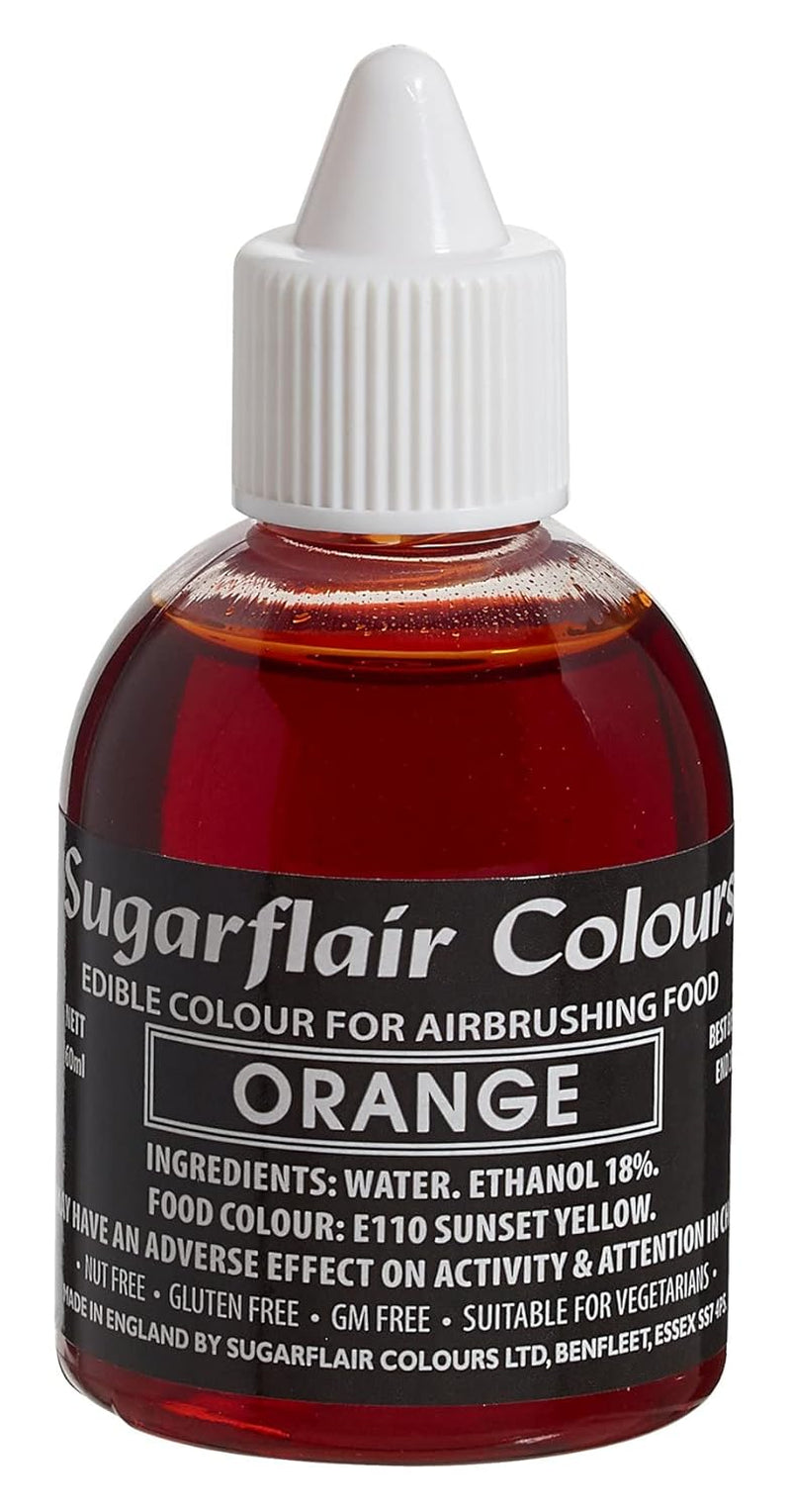 Sugarflair Airbrush Matfärgning Guldguld Ätbar flytande matfärgning Airbrush Färgning Kakor Muffins Glasyr och tårtdekorering - 60ml