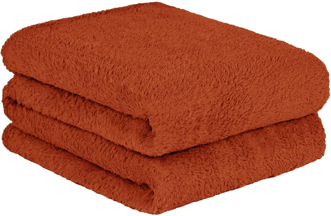 Brentford's Teddy Fleecefilt Stor sängfilt Plysch Supermjuk varm bäddsoffa Överkast Svart - 150 X 200 Cm Sängar och filtar Besuche den Brentfords-Store Orange Rost 125 X 150 Cm