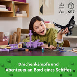 LEGO Minecraft The End Dragon and the End Ship Action Leksak och Discovery Set Videospel Byggset Äventyrsset Present för pojkar och flickor 8 år gamla 21264 Byggset Beuche den LEGO-Store
