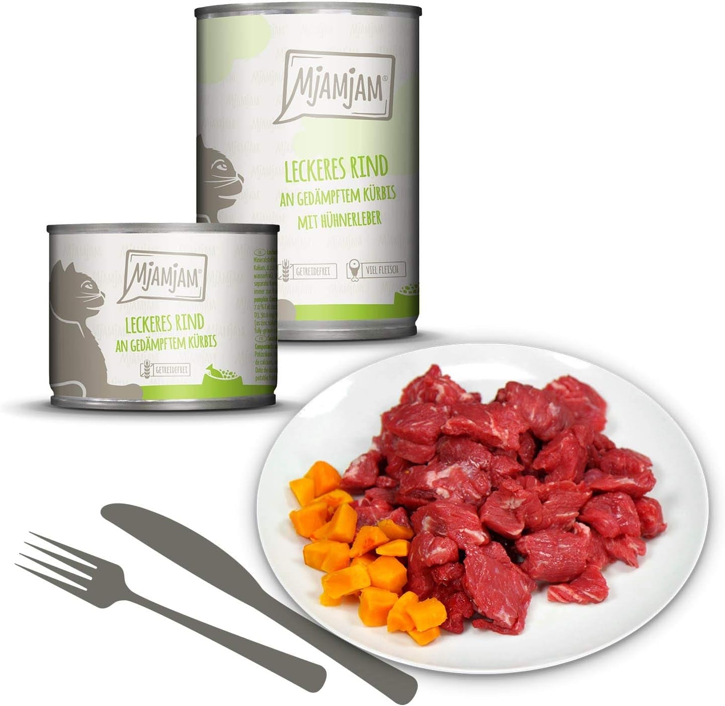 MjAMjAM - Premium Wet Cat Food - Mixed Pack I - Kyckling, nötkött, Hearts 6 Pack (6 x 200 g), spannmålsfri med extra kött