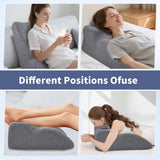 Läskudde - Ryggkudde, Justerbart Nackstöd, Läskudde med Memory Foam för sängen, Ergonomisk Nacke- och Benkudde i ryggen, svankstödskudde