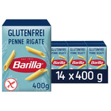 Barilla Penne Rigate glutenfri pasta gjord av läcker majs och ris - perfekt för personer med celiaki eller glutenintolerans (14 x 400g)