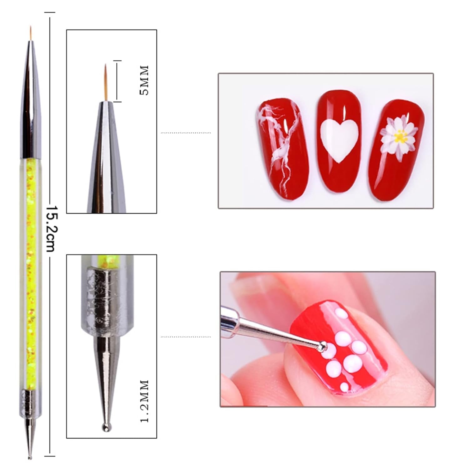 Nagel Art Fineliner Pinsel[5 Stück],Nagel Art Liner Pinsel,Professionel Detail Pinselet,Nagellack Pinsel,Für Nagel Art Design Painting Salon,Nageldesign Nagel Fußpflege