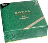 Papstar, 50 servetter "ROYAL Collection" 1/4-faldigt 40 Cm X 40 Cm mörkgrön "Casali", #84884
