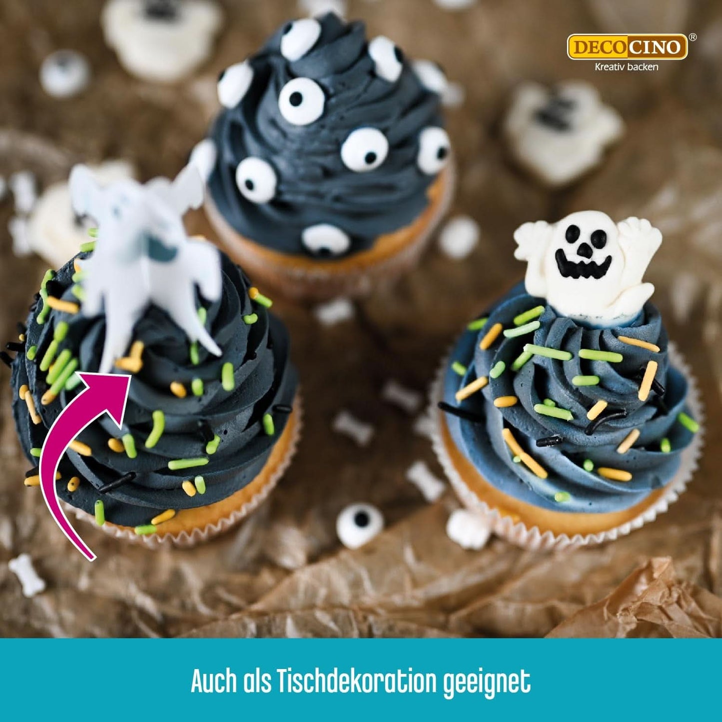 Decocino Halloween Strössel, flerfärgat, 120 gram Strössel Naty Shop