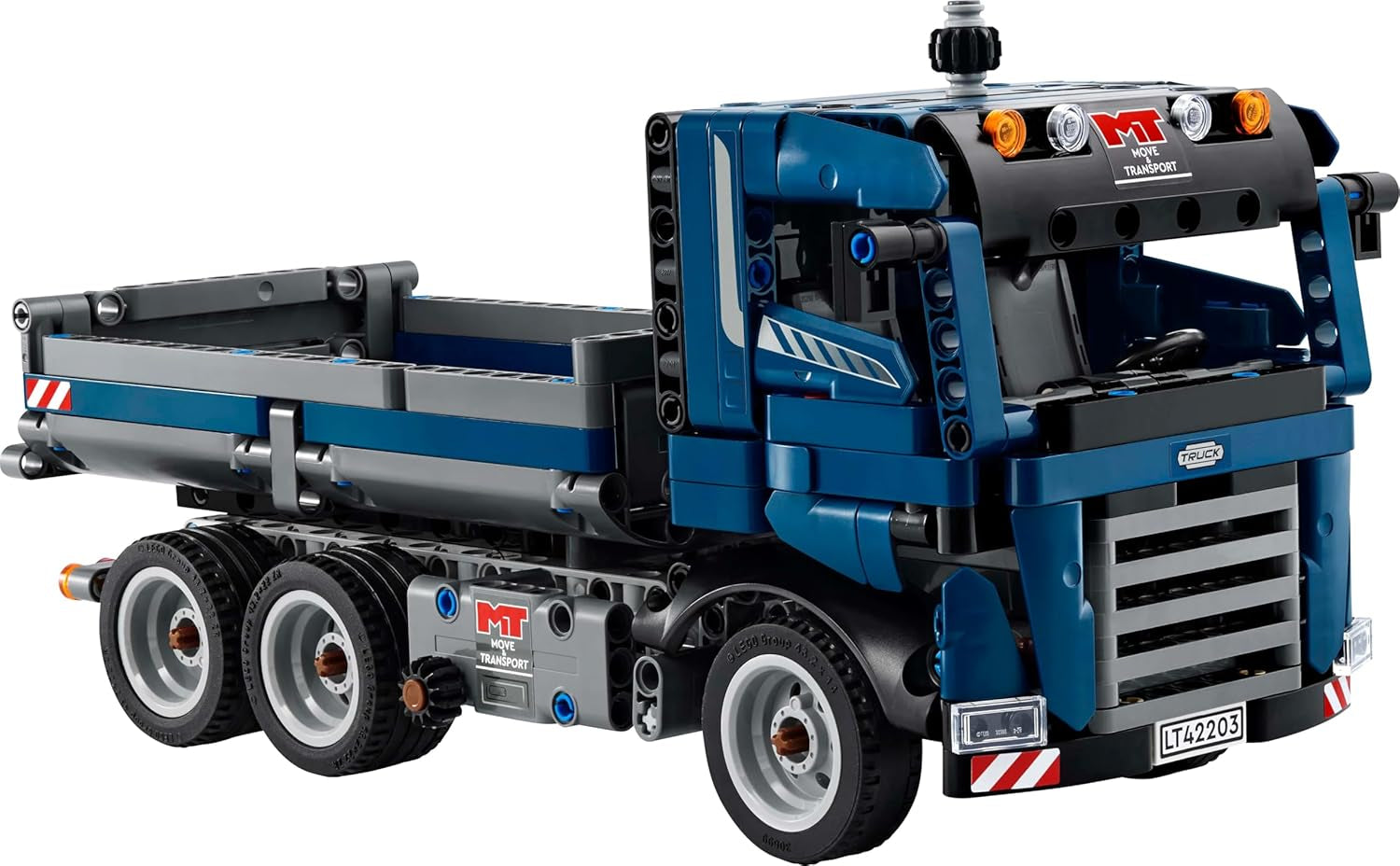 LEGO Technic Dump Truck leksak med ratt och rörlig dumper - blå byggfordon - presentidé för födelsedagar eller semester - byggset för pojkar och flickor från 9 år 42203 Byggset Besuche den LEGO-Store